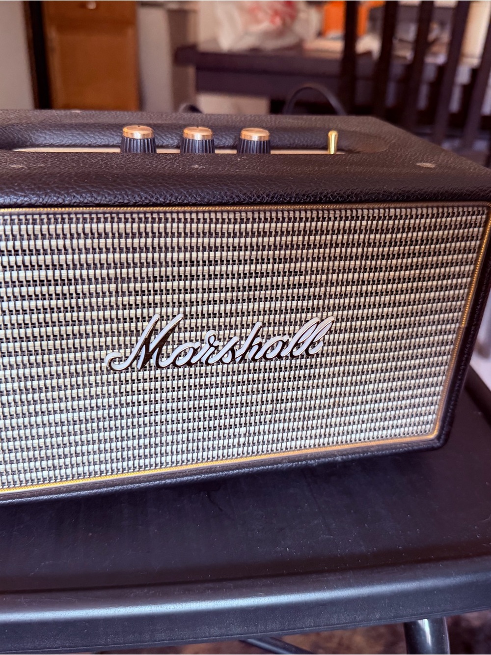 Marshall Retro-Style Bluetooth Speaker in Black and Gold
